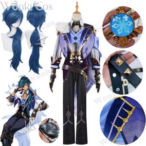 Kostuumpruik Blauw Volledige set outfits voor Genshin Impact Kaeya Cosplaykostuums