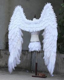 Costumed Luxury White Angel Wings Exhibition Exhibition Performance Performance Affiche des accessoires de tournage EMS 9112865