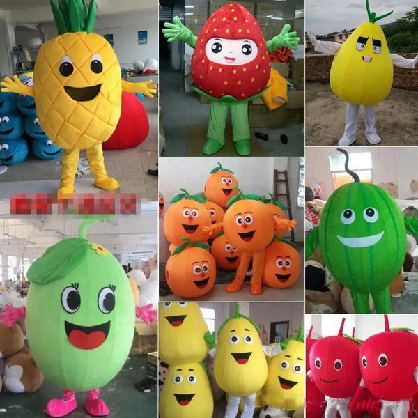 Costumes 2017 vente directe d'usine costume de mascotte de fruits pomme citrouille citron pastèque costume de dessin animé adulte enfants taille fête déguisement