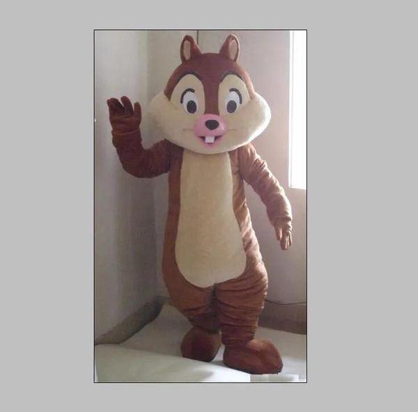 Costumes 2019 Factory hot nouveau costume de mascotte d'écureuil marron avec de grands yeux pour adulte à porter