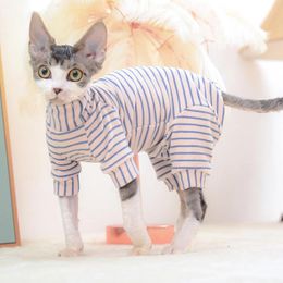 Costumes Automne Hiver Vêtements de chat pour animaux de compagnie Chauds et confortables Vêtements de chaton Chemise de base en coton respectueuse de la peau pour Devon Rex Sphynx sans poils