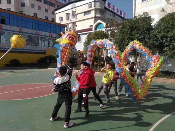 Disfraces Clásico Tamaño 5 # 7m seda Dragón chino Danza 6 niños niños Disfraz de mascota popular Cultura especial Fiesta navideña Año nuevo Primavera da