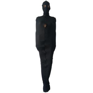 Costumes Cosplay Unisexe Fetish Catsuit bodybag Zentai sac de couchage Full Tight body Lycar Mummy Bag Stage Props masque amovible yeux ouverts