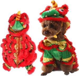 Costumes de chien costume mignon lion danse chien costume costume costume lion danse dragon danse cache super pour halloween, Noël et cosplay