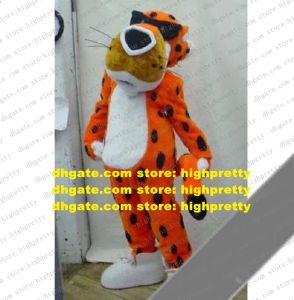 Kostuums Fashional Mascot Costume Orange Cheetos Cheetah Leopard Panther Pard met lange baard witte buik dunne staart nr. 1846