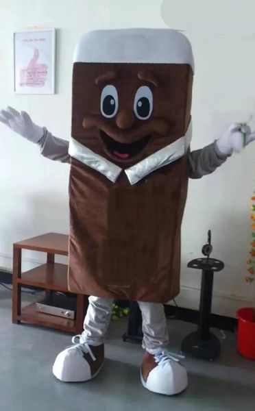 Costumes Halloween Costume de mascotte de crème glacée au chocolat de haute qualité dessin animé en peluche personnage de thème d'anime taille adulte noël carnaval anniversaire