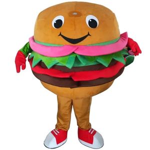 Costumes Halloween hamburger mascotte Costume de haute qualité dessin animé hamburger peluche Anime thème personnage adulte taille noël carnaval fantaisie dre