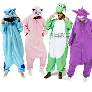 Costumes HKSNG Yoshi Dragon Pingouin Kigurumi Onesie Grenouille Tortue Chat Pyjamas Animal Adulte Polaire Cosplay Costume Homewear Pour La Fête