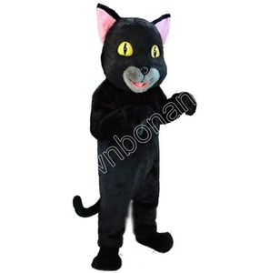 Kostuums Hot Sales Black Cat Mascot Costuums Catoon Character Outfit Pak Xmas Outdoor Party Outfit Adult Grootte Promotionele advertentie Clo