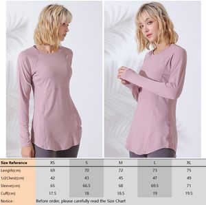 Kostuums LLLU Workout Shirts voor Dames Dans Yoga Tops Met Lange Mouwen Sport Running Shirt Ademende Atletische Top Slim Fit