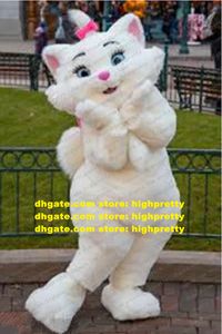 Kostuums White Long Fur Plush Cat Mascot Costume Adult Cartoon Character Outfit Suit Sales Performance Anime Suit Art Art Show ZZ8297