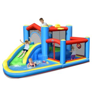 Costway gonflable enfants toboggan aquatique extérieur intérieur château de rebond sans ventilateur 240127