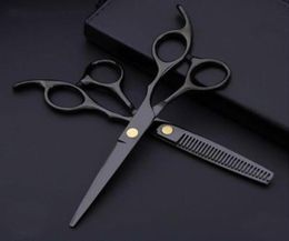 Costway Professional 440 acier 6 pouces noir ciseaux à cheveux ensemble coupe Salon de coiffure coupe de cheveux ciseaux amincissants ciseaux de coiffure289345589