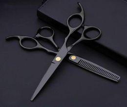 Costway professionnel 440 acier 6 pouces noir ciseaux à cheveux ensemble coupe Salon de coiffure coupe de cheveux ciseaux amincissants ciseaux de coiffure283471110