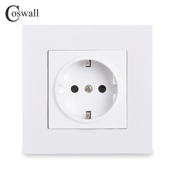 Coswall Russie Espagne EU Standard Wall Socket USB Charge Port Panneau PC Simple Black White Grey E20 Série complète