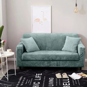 Home Velvet en velours épaississant le canapé épaississant couvercle de canapé élastique tout compris pour le salon chaise longue couvertures en forme de L