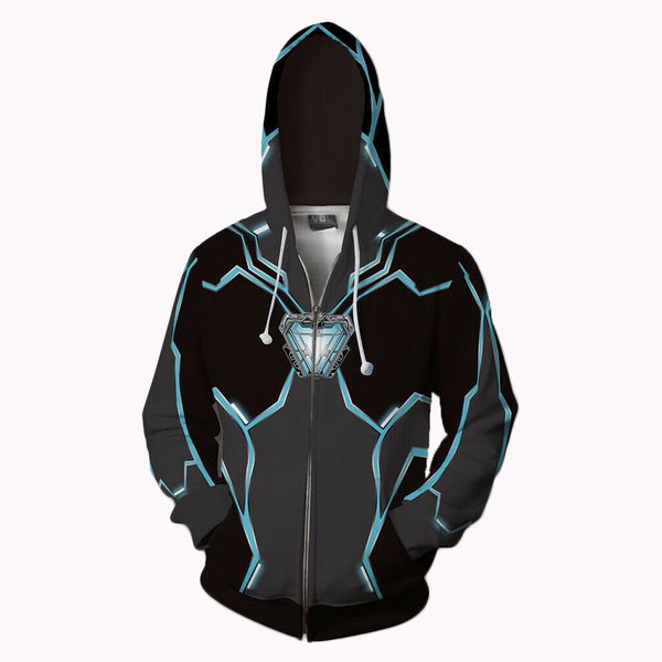 COSYOUNG COUPLE HOODIE Veste zippée imprimée en 3D Mode populaire Costume de rue Cadeau d'Halloween