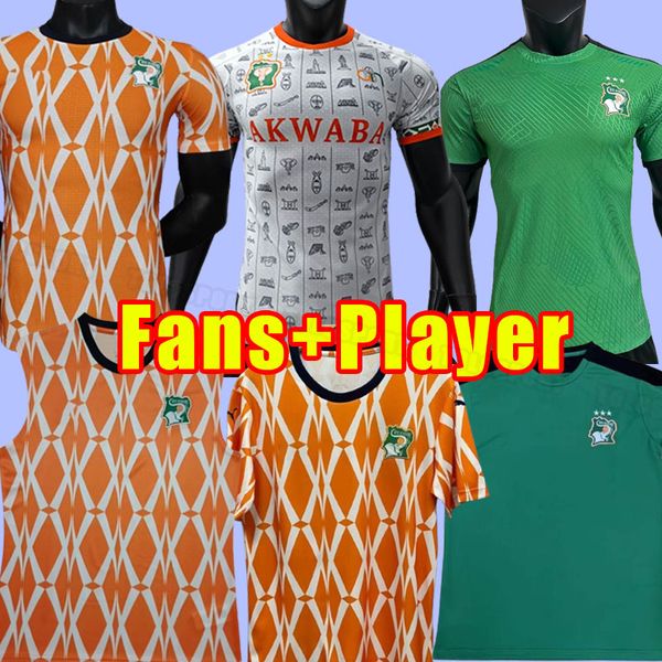 COTE D IVOIRE Équipe nationale Jerseys de football Ivory Coast Drogba Kessie Zaha Cornet Men Maillot de Foot Football Man Uniforms 2023 2024 Fans Player Version Version