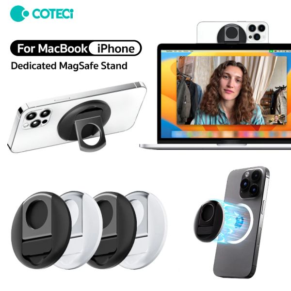 Coteci Magnetic Mobile Telephone Ring Ring para MacBook Magsafe Continuidad Camera de soporte de soporte de escritorio para iPhone 14 13 12