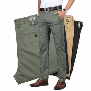 COTT Pantalons décontractés Vêtements pour hommes Busin droit Vert Noir Kaki Pantalon Homme Marque 2023 h8qR #