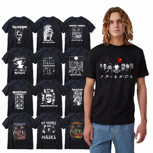 Camiseta divertida de algodón con gráfico de Halen para hombre, camiseta de amigos de terror para hombre, camiseta divertida de talla grande para hombre, camisetas divertidas