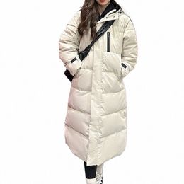 Cott rembourré laine à capuche doudoune pour les femmes hiver Lg ample épaissi chaud laine à capuche neige Parka manteau S2J3 #
