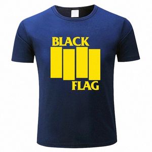 Cot T-shirt top tees Zwarte Vlag T-shirt Mannen Punk Rock Band Mannen T-shirt Korte Mouw O-hals Camisa masculina L7hT #