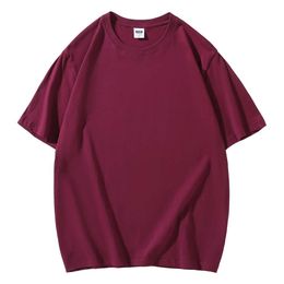 Coton 210g Pure Drop Bounter Sheeves courte 25 Couleurs Round Cou Ajustement T-shirt décontracté à manches mi-manches