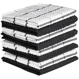 Katoen 30*30 cm/12*12inch Dish Towel Soft Super Wiping Rags Lattice Ontwikkelde badkamer Keukenthee Bar Dwels Home Glass Hand ZZF11375