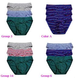 Coton 3Pack Mash Men's Striped Sweetable Men's Underwear's S-xxl Cotton Men's Pantes Men Soft Men Briefs 240110 OFT