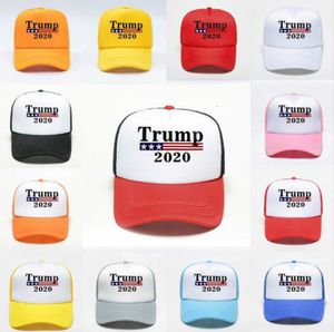 Coton réglable respirant chapeau Trump 2020 président élection casquette de baseball maille colorée en plein air femmes hommes casquettes FY6076 DHL navire gratuitement