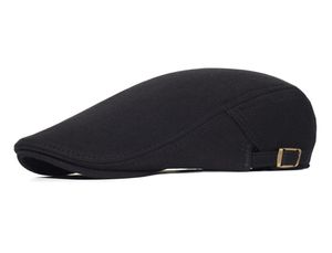 Coton Caps de journal réglable Men Femme Béret décontracté appartement Ivy CAP SOft Couleur solide Couleur chauffeur de taxi unisexe Black Grey Hats 20122049037