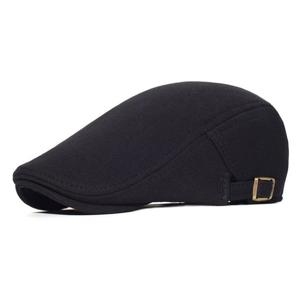 Gorras ajustables de algodón para vendedor de periódicos, boina informal para hombre y mujer, gorra plana de hiedra, sombrero de taxista para conducir de color sólido suave, sombreros unisex negros y grises 20122246