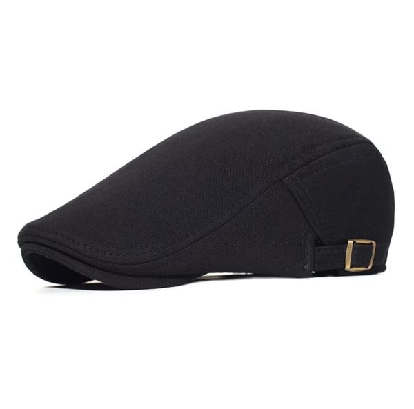 Gorras ajustables de algodón para vendedor de periódicos, boina informal para hombre y mujer, gorra plana de hiedra, sombrero de taxista para conducir de color sólido suave, sombreros unisex negros y grises 20122930720