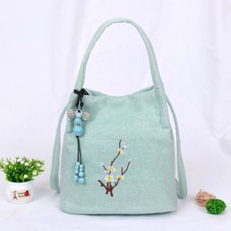 Bolsas de algodón y lino, elementos antiguos de Han, bolsas de bordado de hebilla de succión grande de Hanfu, bolsas de bordado de bordado floral de estilo chino