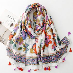 Katoen en linnen gevoel sjaal moderne creatieve aquarel lint bloem kwast sjaal sjaal