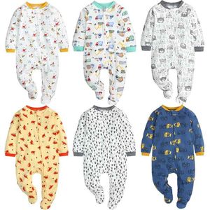 Katoen Baby Boy Clothes Rompertjes Bodysuit Kinderkleding voor Pasgeboren Pijama Kostuums Nachtkleding 210413