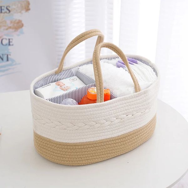 Coton bébé couche Caddy organisateur pépinière bac de rangement panier essentiels compartimenté Portable 240328