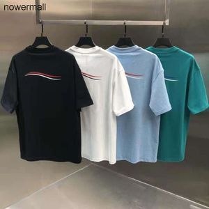 Katoen balencaigaly balencigaly Heren 100 T-shirts 23ss Designer Tide Pure T-shirts Borst Letter Tops Gelamineerde print T-shirt met korte mouwen High Street Loose Over