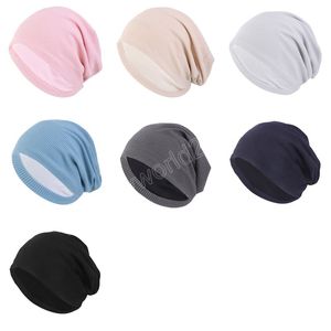 Bonnet en coton pour femmes et hommes Double couche chaud Couple Unisexe Slouchy Baggy Hat Chemo Turban Cap Headcover