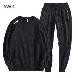 Coton Noir Survêtement Hommes Sportswear Ensembles Printemps Automne Vêtements Costume Homme 2 Pièces Sweat + Pantalon De Survêtement 211006