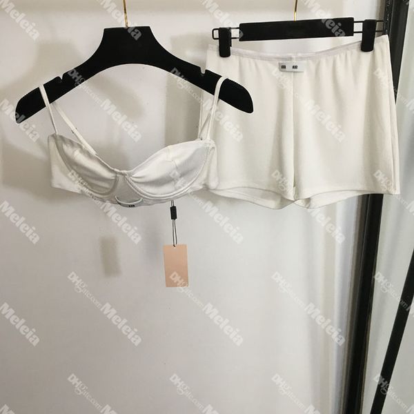 Ensemble de soutien-gorge en coton pour femmes, Lingerie blanche, sous-vêtements Push Up pour dames, vêtements de Sport avec lettres à la mode avec armatures