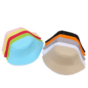 Coton seau chapeaux femmes été crème solaire Panama chapeau pour unisexe couleur unie extérieur pêcheur chapeau plage casquette