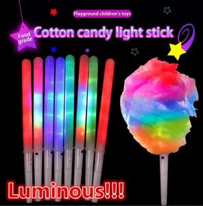 Algodón de azúcar Conos de luz Favor de fiesta Colorido Resplandeciente Luminoso Marshmallow Cono Stick Halloween Suministro de Navidad Color intermitente FY5031