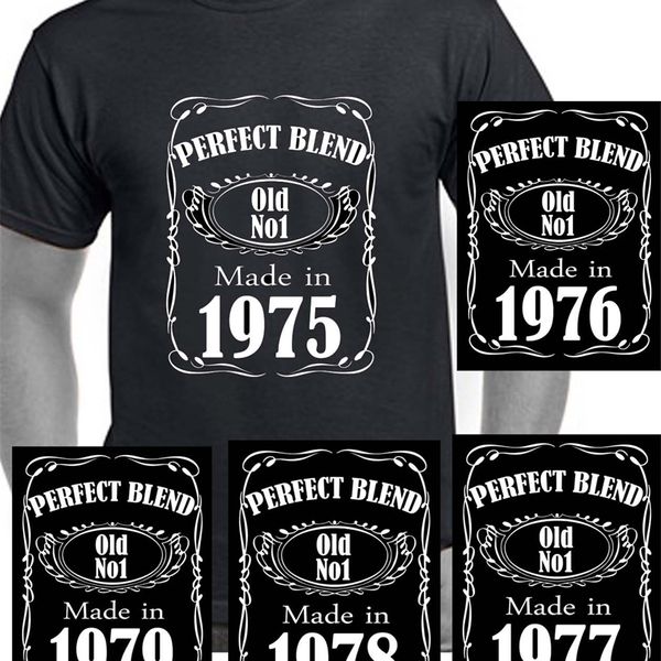 Camiseta informal de algodón para hombre, camisetas con cuello redondo, 1975, 1976, 1977, 1978, 1979, ropa, regalo de fiesta, año de edad de cumpleaños, 220407