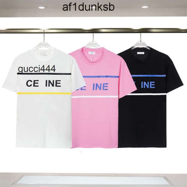 Algodón Ces Arc De cel Sweatabsorbing ne celi celins celnes ceine Pareja casual TEE T Moda Marca pura Diseño para hombre Ladrillo y camiseta Letra de piedra Cuello redondo Pullo KL5N