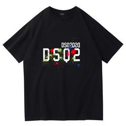 Tela de algodón DSQ2 letra impresa de manga corta tendencia versátil hombres y mujeres casual camiseta personalizada moda de verano