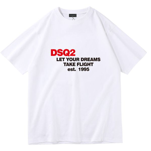 Tissu en coton DSQ2 lettre imprimée à manches courtes mode hommes et femmes décontracté personnalisé T-shirt short ensemble polyvalent