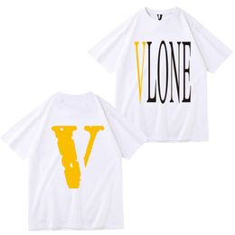 katoenen doek Zomer heren designer los T-shirt modemerk top casual vlone shirt luxe kleding straat shorts mouw shirt veelzijdig hiphop persoonlijkheid