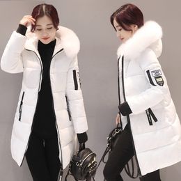 Coton enduit femmes 2023 vêtements d'hiver nouvelle mode coréenne mi-longueur femmes grand coupe ajustée à capuche manteau femmes vêtements d'extérieur